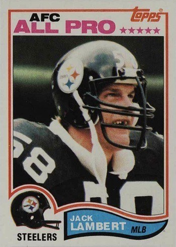 1982 Topps #213 Jack Lambert Football Card 1982 Topps #213 Jack Lambert Football Card