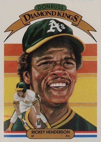 1983 Donruss #11 Diamond Kings Rickey Henderson Baseball Card 1983 Donruss #11 Diamond Kings Rickey Henderson Baseball Card