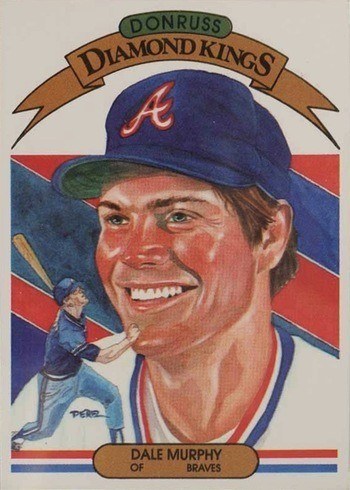 1983 Donruss #12 Diamond Kings Dale Murphy Baseball Card 1983 Donruss #12 Diamond Kings Dale Murphy Baseball Card