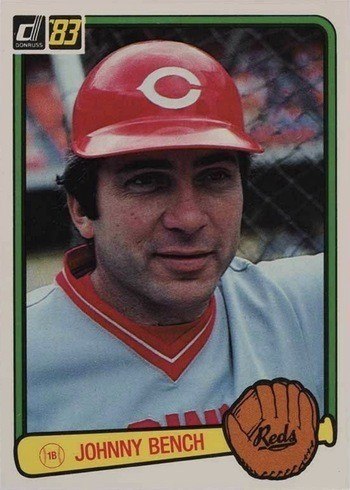 1983 Donruss #500 Johnny Bench Baseball Card 1983 Donruss #500 Johnny Bench Baseball Card