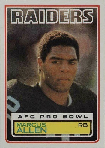 1983 Topps #294 Marcus Allen Rookie Card 1983 Topps #294 Marcus Allen Rookie Card
