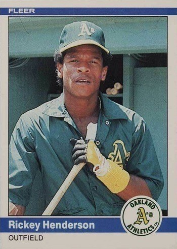 1984 Fleer #447 Rickey Henderson Baseball Card 1984 Fleer #447 Rickey Henderson Baseball Card