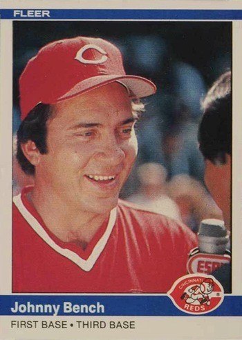 1984 Fleer #462 Johnny Bench Baseball Card 1984 Fleer #462 Johnny Bench Baseball Card