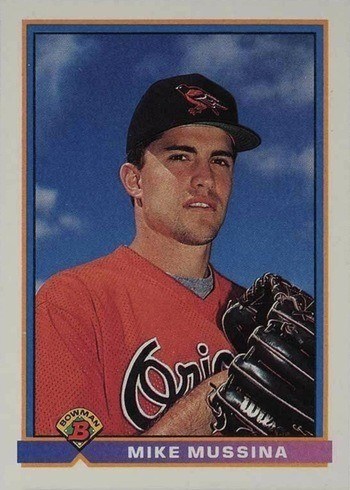 1991 Bowman #97 Mike Mussina Rookie Card 1991 Bowman #97 Mike Mussina Rookie Card