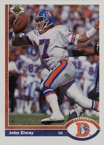 1991 Upper Deck #124 John Elway Football Card 1991 Upper Deck #124 John Elway Football Card