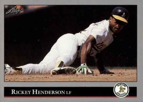 1992 Leaf #116 Rickey Henderson Baseball Card 1992 Leaf #116 Rickey Henderson Baseball Card
