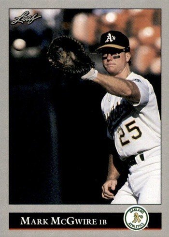 1992 Leaf #16 Mark McGwire Baseball Card 1992 Leaf #16 Mark McGwire Baseball Card