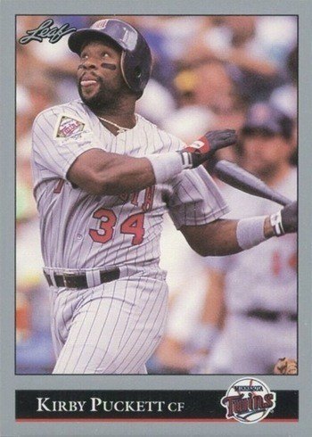 1992 Leaf #98 Kirby Puckett Baseball Card 1992 Leaf #98 Kirby Puckett Baseball Card