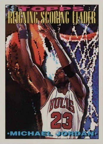 1993 Topps #384 Michael Jordan Scoring Leader Basketball Card 1993 Topps #384 Michael Jordan Scoring Leader Basketball Card