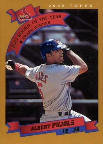 2002 Topps #719 Albert Pujols Rookie of the Year Winner Baseball Card