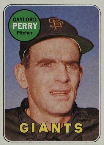 1969 Topps #485 Gaylord Perry White Letters Baseball Card