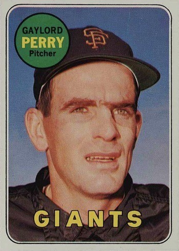 1969 Topps #485 Gaylord Perry Yellow Letter Baseball Card 1969 Topps #485 Gaylord Perry Yellow Letter Baseball Card