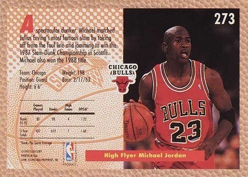 MICHAEL JORDAN 1992 NBA HOOPS #298 ORLANDO ALL STAR WEE