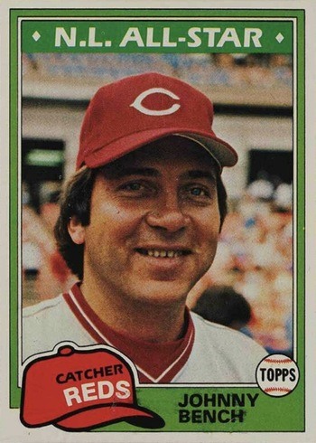 1981 Topps #600 Johnny Bench Baseball Card 1981 Topps #600 Johnny Bench Baseball Card