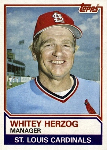 1983 Topps #186 Whitey Herzog Baseball Card