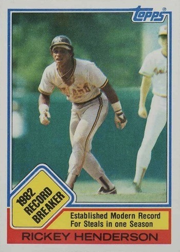 1983 Topps #2 Rickey Henderson Record Breaker Baseball Card