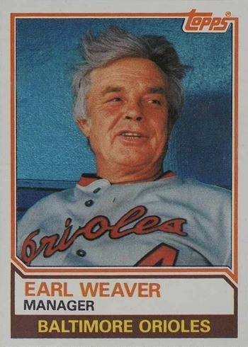 1983 Topps #426 Earl Weaver Baseball Card 1983 Topps #426 Earl Weaver Baseball Card