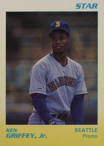 1989 Star Griffey Jr. Promo Yellow Border White Back Ken Griffey Jr. Rookie Card 1989 Star Griffey Jr. Promo Yellow Border White Back Ken Griffey Jr. Rookie Card