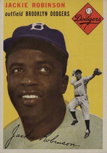 1954 Topps #10 Jackie Robinson Baseball Card 1954 Topps #10 Jackie Robinson Baseball Card