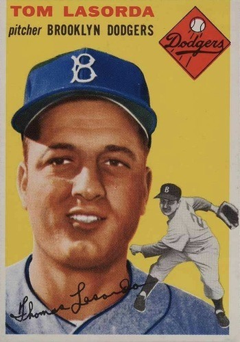 1954 Topps #132 Tom Lasorda Rookie Card