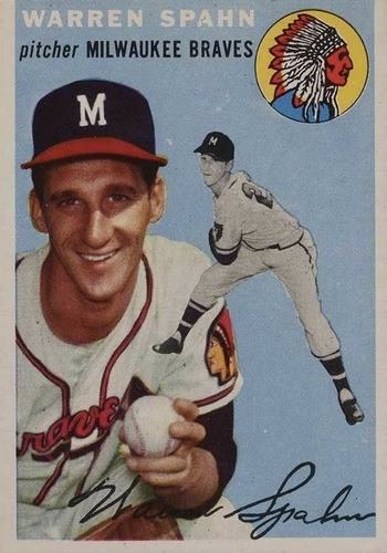 1954 Topps #20 Warren Spahn Baseball Card