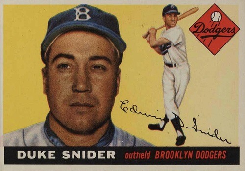 1955 Topps #210 Duke Snider Baseball Card 1955 Topps #210 Duke Snider Baseball Card