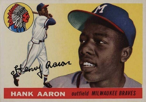 1955 Topps #47 Hank Aaron Baseball Card