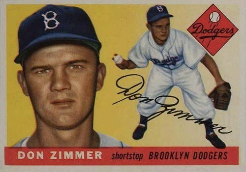 1955 Topps #92 Don Zimmer Rookie Card