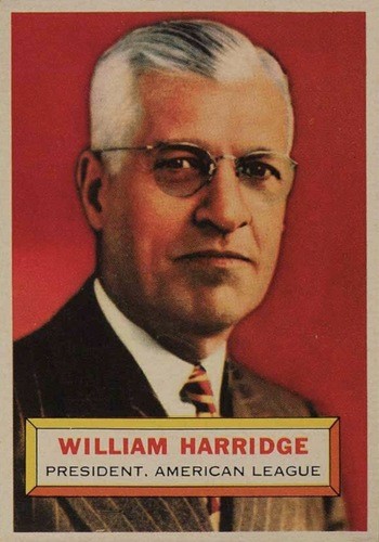 1956 Topps #1 William Harridge Baseball Card