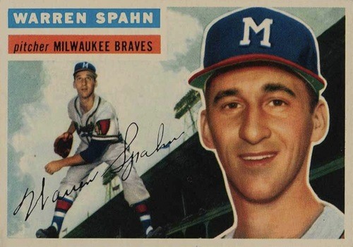1956 Topps #10 Warren Spahn Baseball Card 1956 Topps #10 Warren Spahn Baseball Card