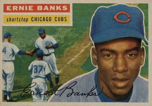 1956 Topps #15 Ernie Banks Baseball Card 1956 Topps #15 Ernie Banks Baseball Card