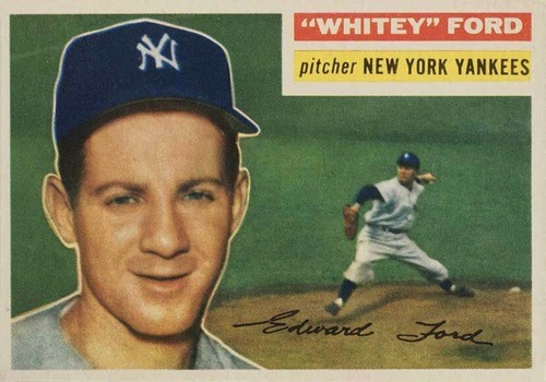 1956 Topps #240 Whitey Ford Baseball Card 1956 Topps #240 Whitey Ford Baseball Card