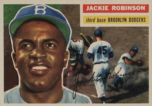 1956 Topps #30 Jackie Robinson Baseball Card 1956 Topps #30 Jackie Robinson Baseball Card