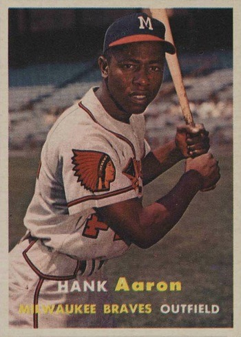 1957 Topps #20 Hank Aaron Baseball Card 1957 Topps #20 Hank Aaron Baseball Card