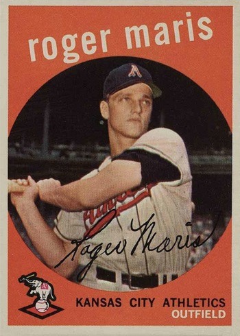 1959 Topps #202 Roger Maris Baseball Card 1959 Topps #202 Roger Maris Baseball Card