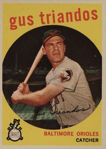 1959 Topps #330 Gus Triandos Baseball Card 1959 Topps #330 Gus Triandos Baseball Card