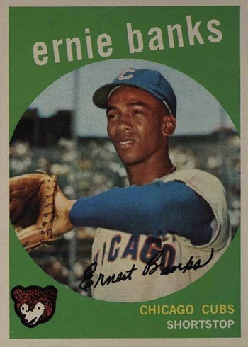 1959 Topps #350 Ernie Banks Baseball Card 1959 Topps #350 Ernie Banks Baseball Card