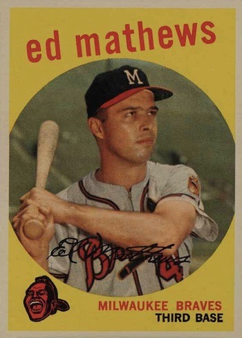 1959 Topps #450 Ed Mathews Baseball Card 1959 Topps #450 Ed Mathews Baseball Card