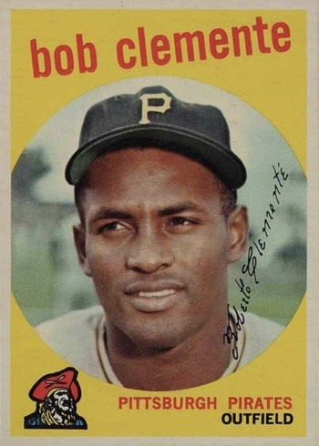 1959 Topps #478 Roberto Clemente Baseball Card 1959 Topps #478 Roberto Clemente Baseball Card