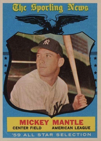 1959 Topps #564 Mickey Mantle All-Star Baseball Card 1959 Topps #564 Mickey Mantle All-Star Baseball Card