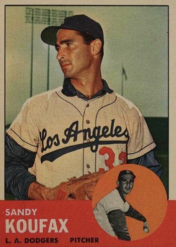 1963 Topps #210 Sandy Koufax Baseball Card 1963 Topps #210 Sandy Koufax Baseball Card