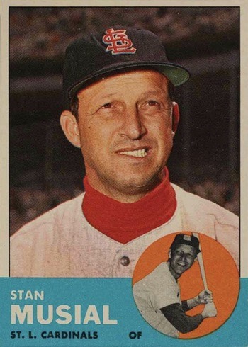 1963 Topps #250 Stan Musial Baseball Card 1963 Topps #250 Stan Musial Baseball Card