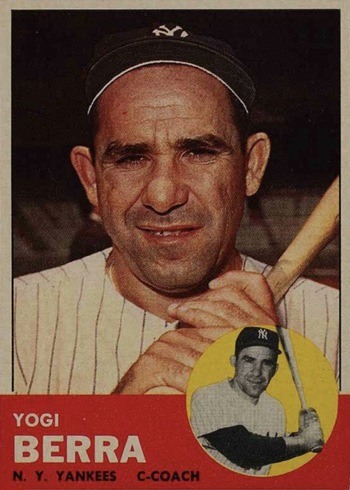 1963 Topps #340 Yogi Berra Baseball Card 1963 Topps #340 Yogi Berra Baseball Card