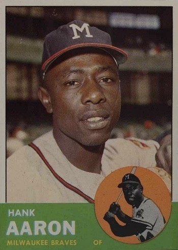 1963 Topps #390 Hank Aaron Baseball Card