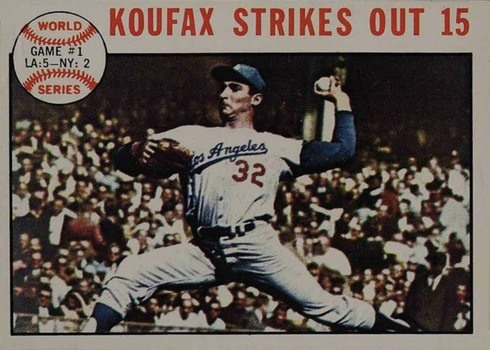 1964 Topps #136 Sandy Koufax Strikes Out 15 Baseball Card