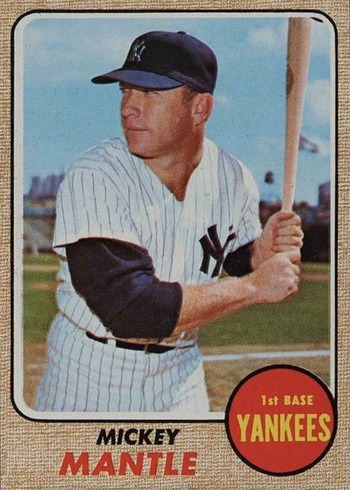 1968 Topps #280 Mickey Mantle Baseball Card 1968 Topps #280 Mickey Mantle Baseball Card