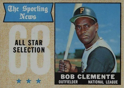 1968 Topps #374 Roberto Clemente All-Star Baseball Card 1968 Topps #374 Roberto Clemente All-Star Baseball Card