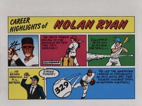 1973 Topps Comics Nolan Ryan Baseball Card 1973 Topps Comics Nolan Ryan Baseball Card