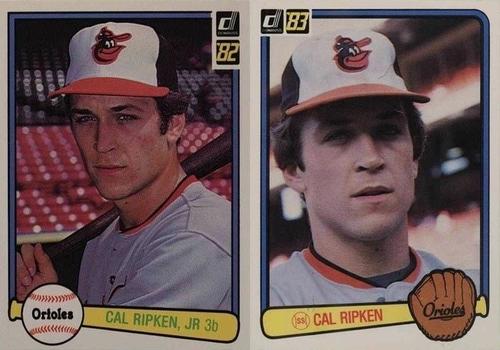1982 and 1983 Donruss Baseball Card Designs Side By Side 1982 and 1983 Donruss Baseball Card Designs Side By Side