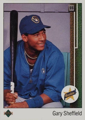 1989 Upper Deck #13 Gary Sheffield Rookie Card Error Variation With SS Upside Down 1989 Upper Deck #13 Gary Sheffield Rookie Card Error Variation With SS Upside Down